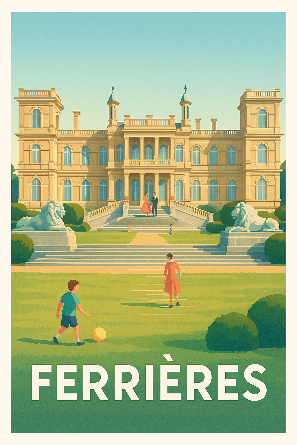 Affiche Ferrières — Élégance et douceur au château · poster d'art de Ferrières