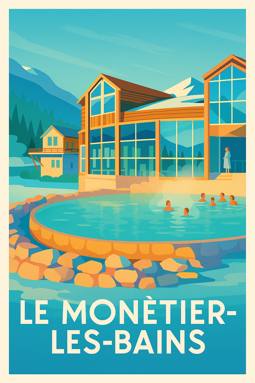 Affiche Le Monêtier-les-Bains — L'évasion thermale en montagne · poster d'art de Le Monêtier-les-Bains