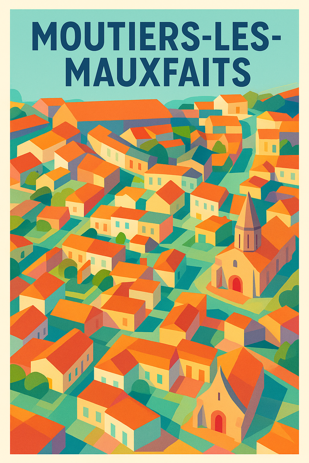 Affiche de Moutiers-les-Mauxfaits - Charme coloré de la Vendée