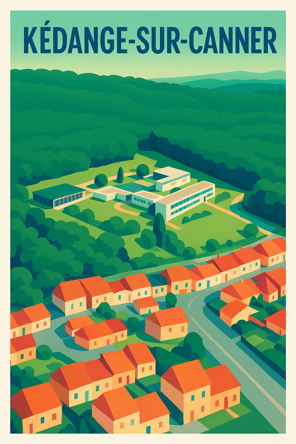 Affiche de Kédange-sur-Canner - Charme paisible en vue aérienne