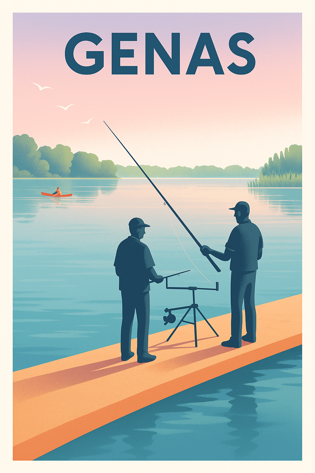 Affiche de Genas - Moments paisibles au bord de l'eau