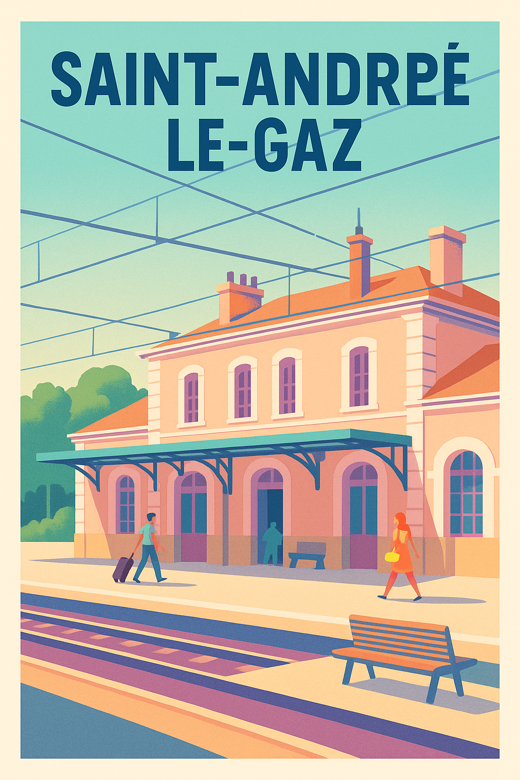 Affiche de Saint-André-le-Gaz - L'élégance de la gare au cœur de la ville