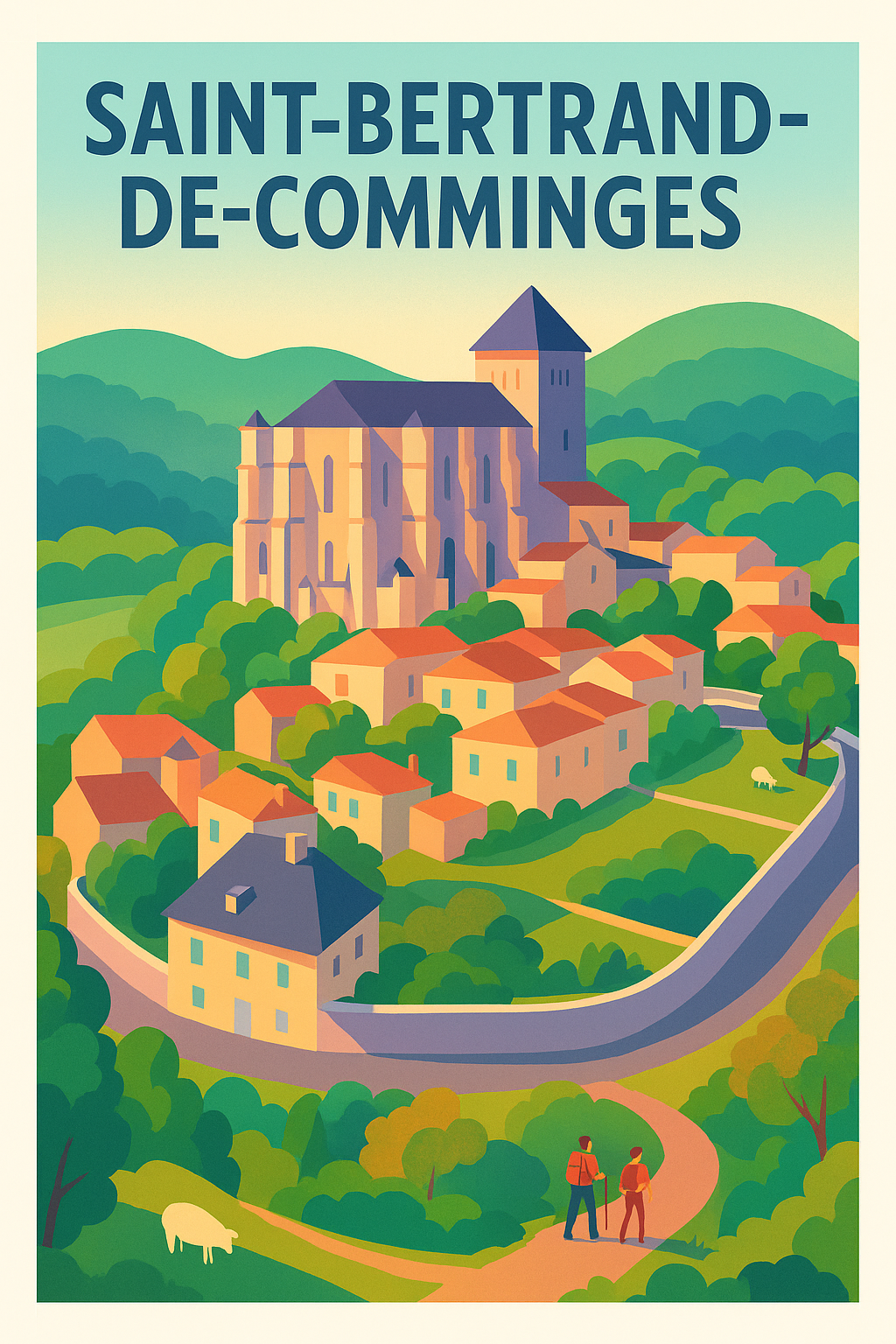Affiche de Saint-Bertrand-de-Comminges - Charme et sérénité pyrénéennes