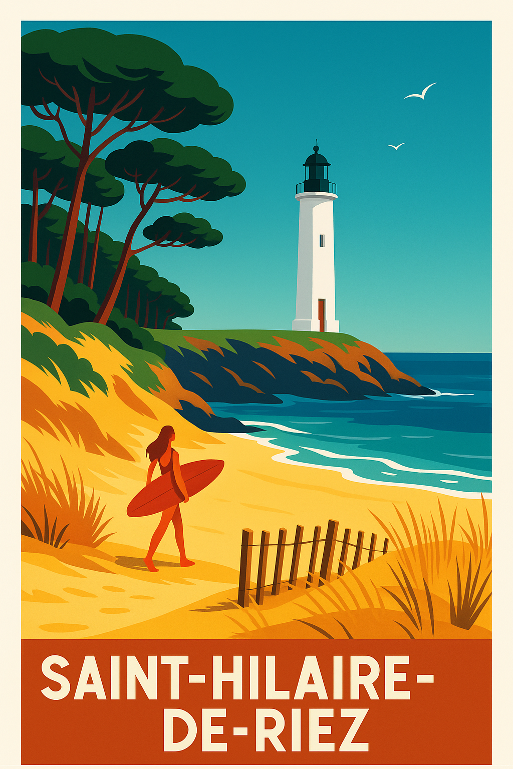 Saint-Hilaire-de-Riez - Surf et phare au bord de l'Atlantique