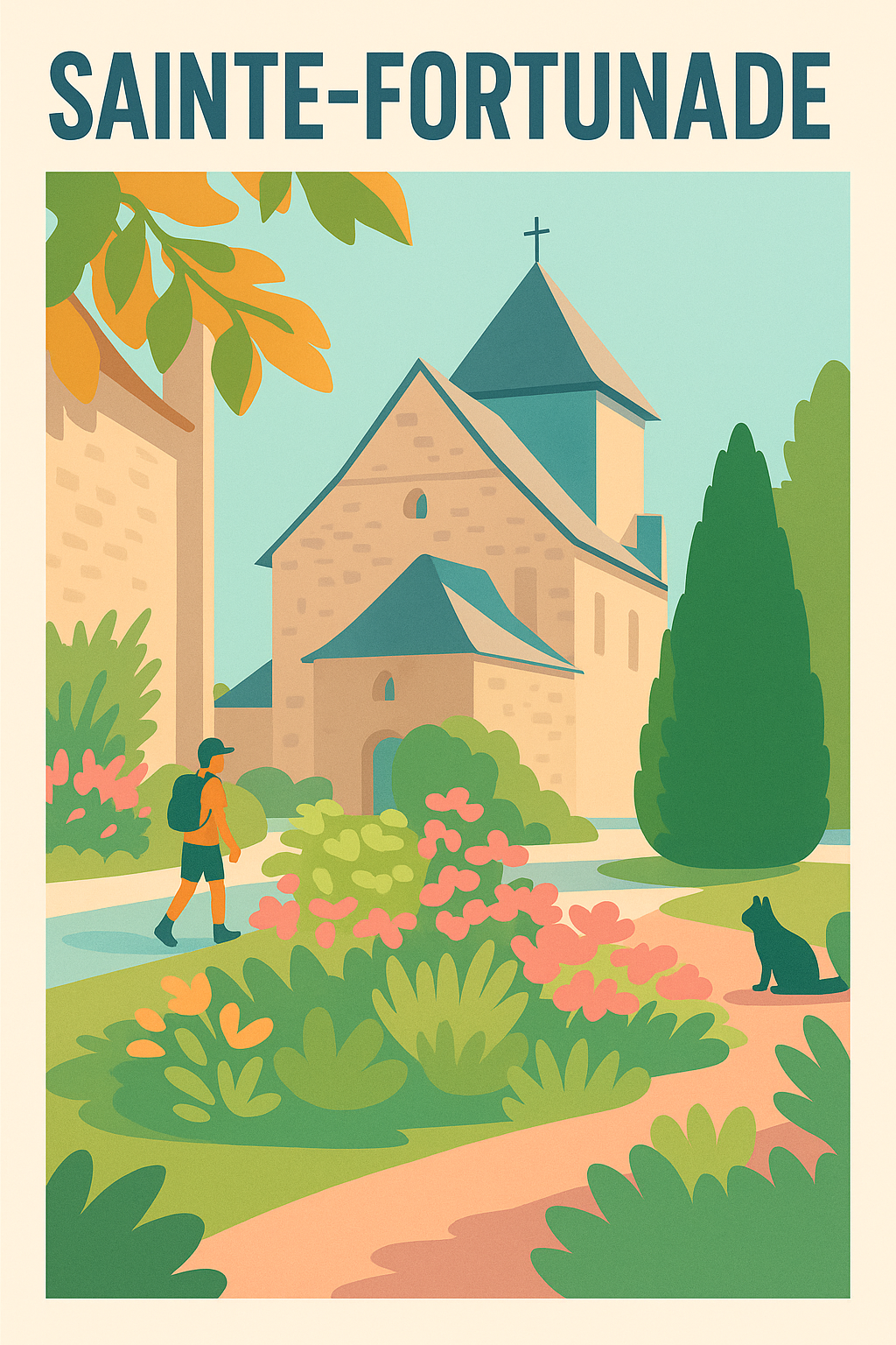 Affiche de Sainte-Fortunade - Un havre de paix verdoyant
