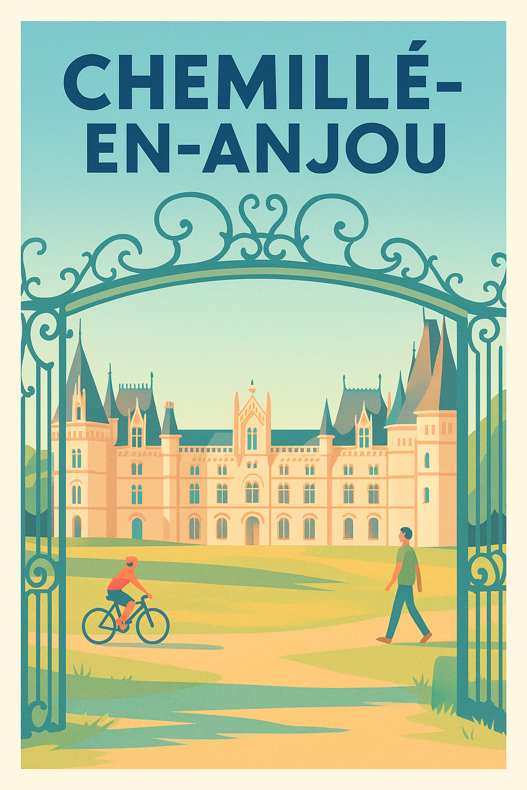 Affiche Chemillé-en-Anjou — Élégance et Sérénité du Patrimoine · poster d'art de Chemillé-en-Anjou