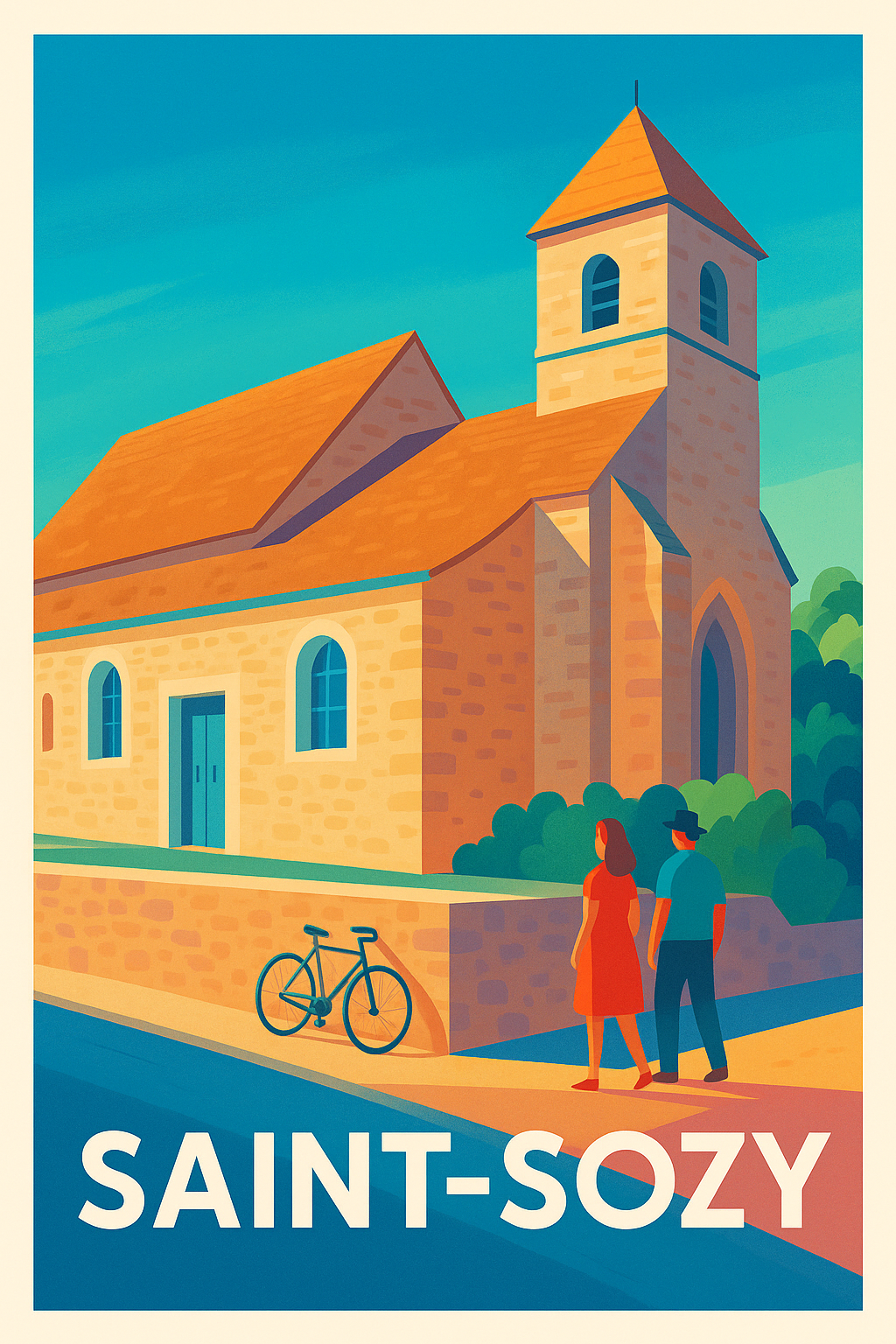 Affiche Saint-Sozy — Charme et Sérénité en Périgord · poster d'art de Saint-Sozy