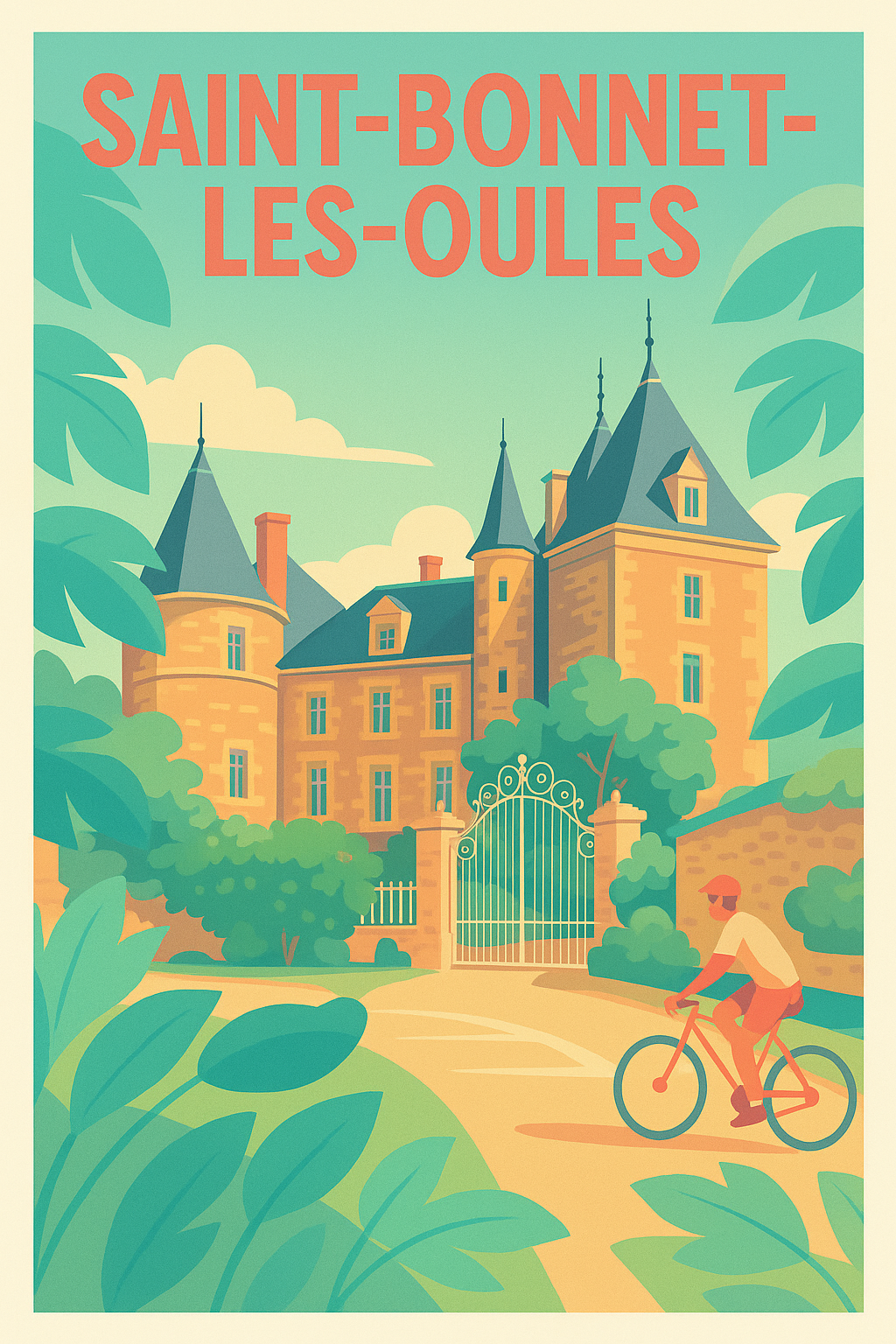 Affiche de Saint-Bonnet-les-Oules - Charme et douceur de vivre à vélo