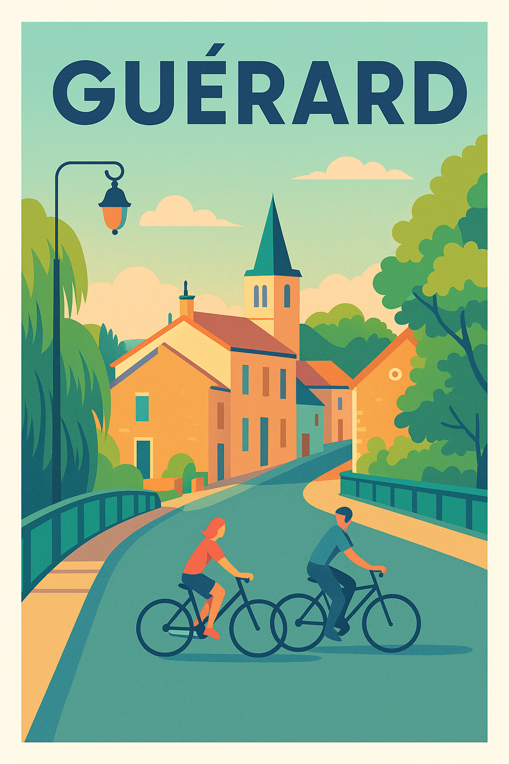 Affiche de Guérard - Charme bucolique à vélo