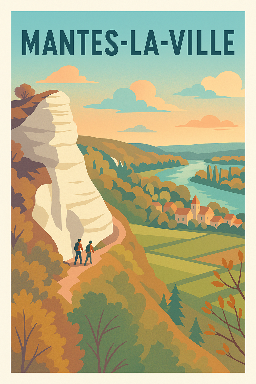 Affiche Mantes-la-Ville — Évasion et Nature à l'État Pur · poster d'art de Mantes-la-Ville