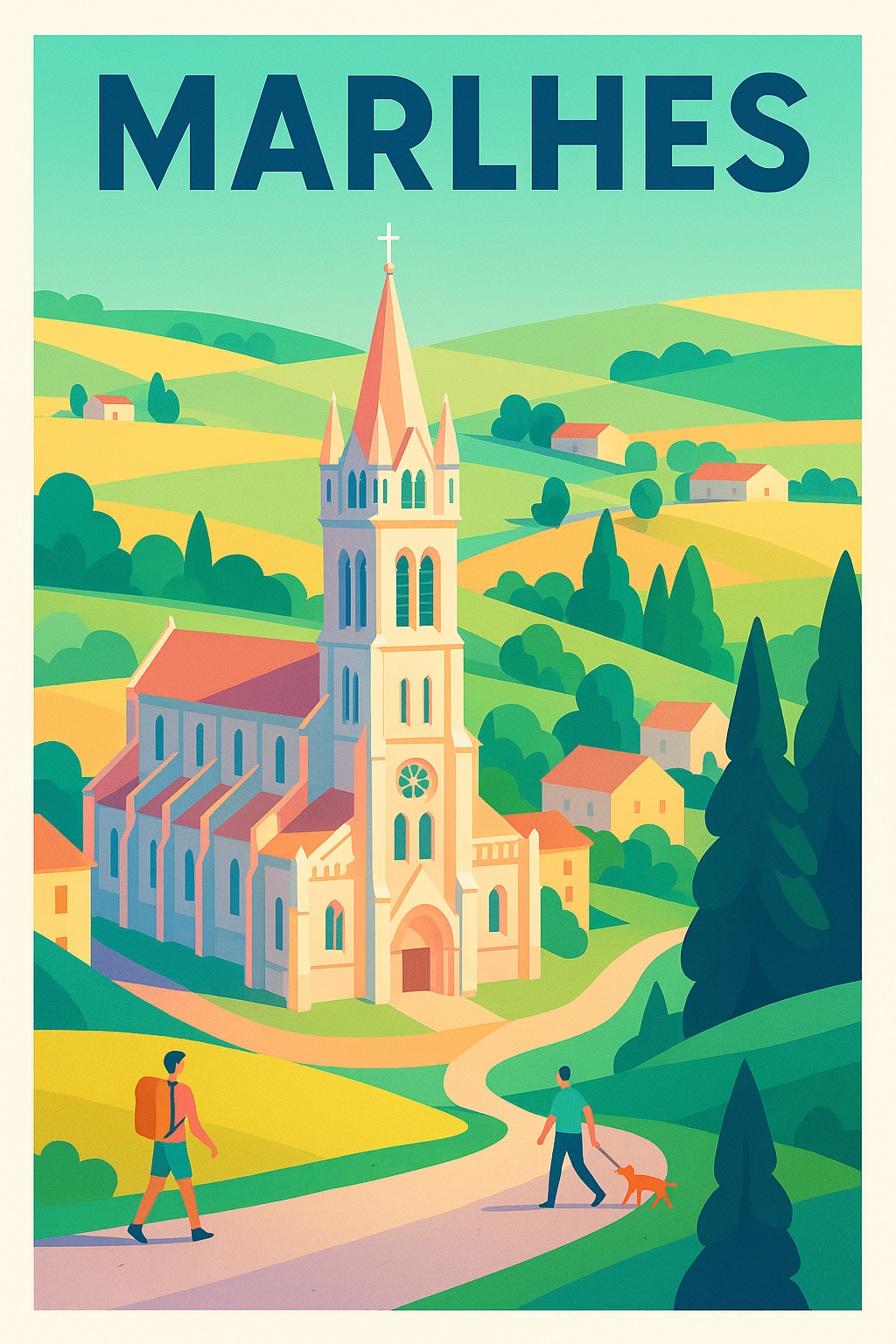 Affiche de Marlhes - Le charme paisible de la campagne en image