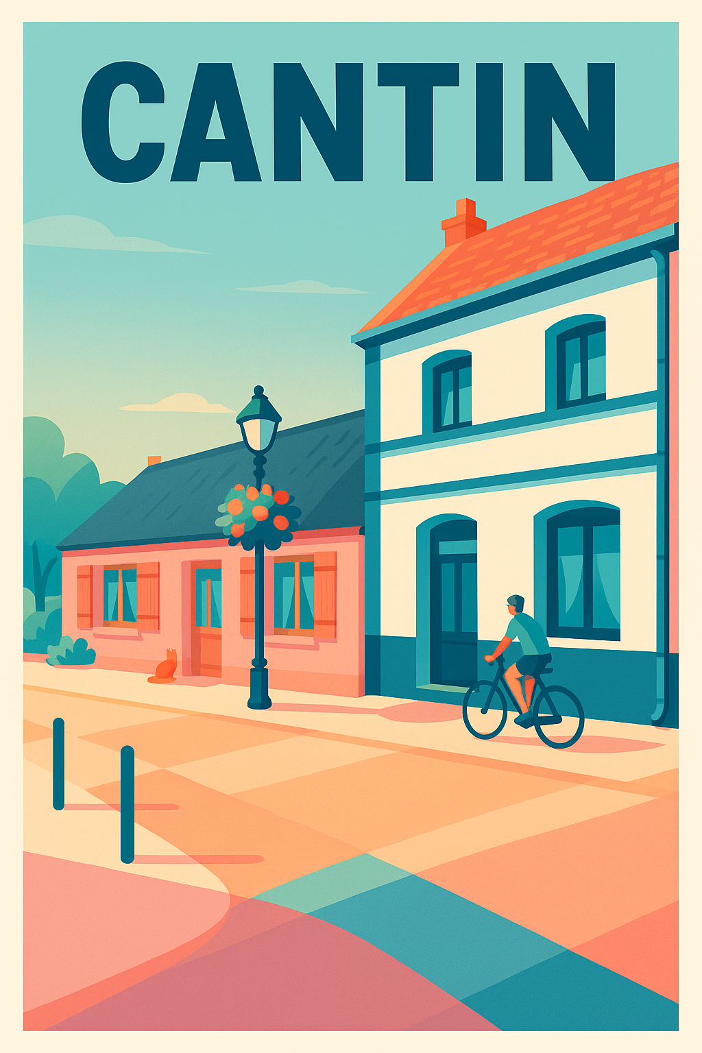 Affiche de Cantin - Charme paisible d'une ville accueillante