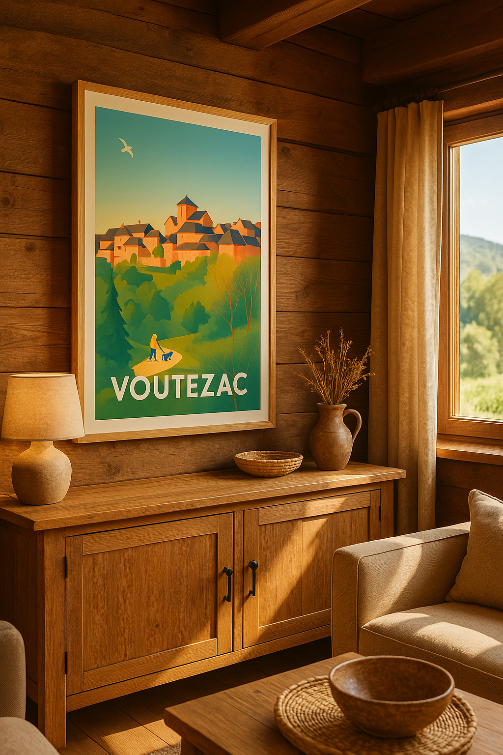Affiche Voutezac — Village pittoresque en pleine nature · poster d'art de Voutezac