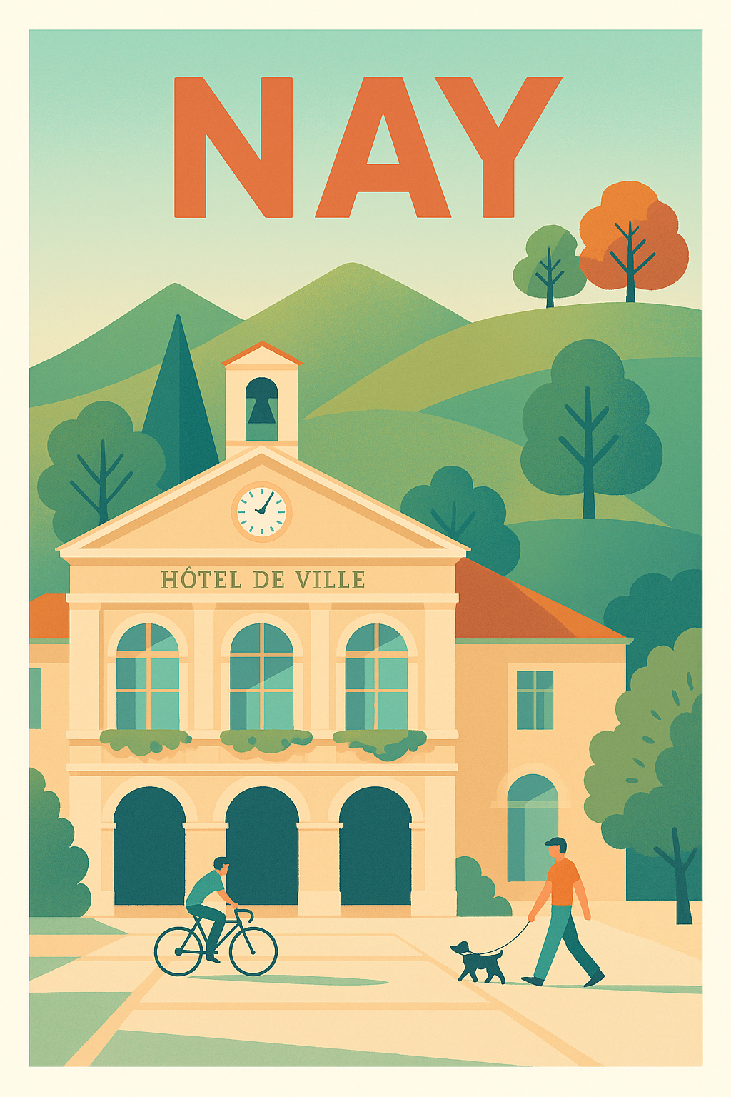 Affiche de Nay - Charme et sérénité de la ville historique