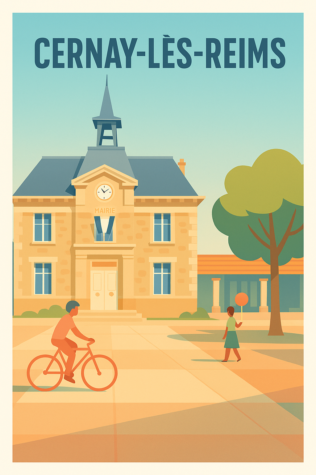 Affiche de Cernay-lès-Reims - L'élégance tranquille de la mairie
