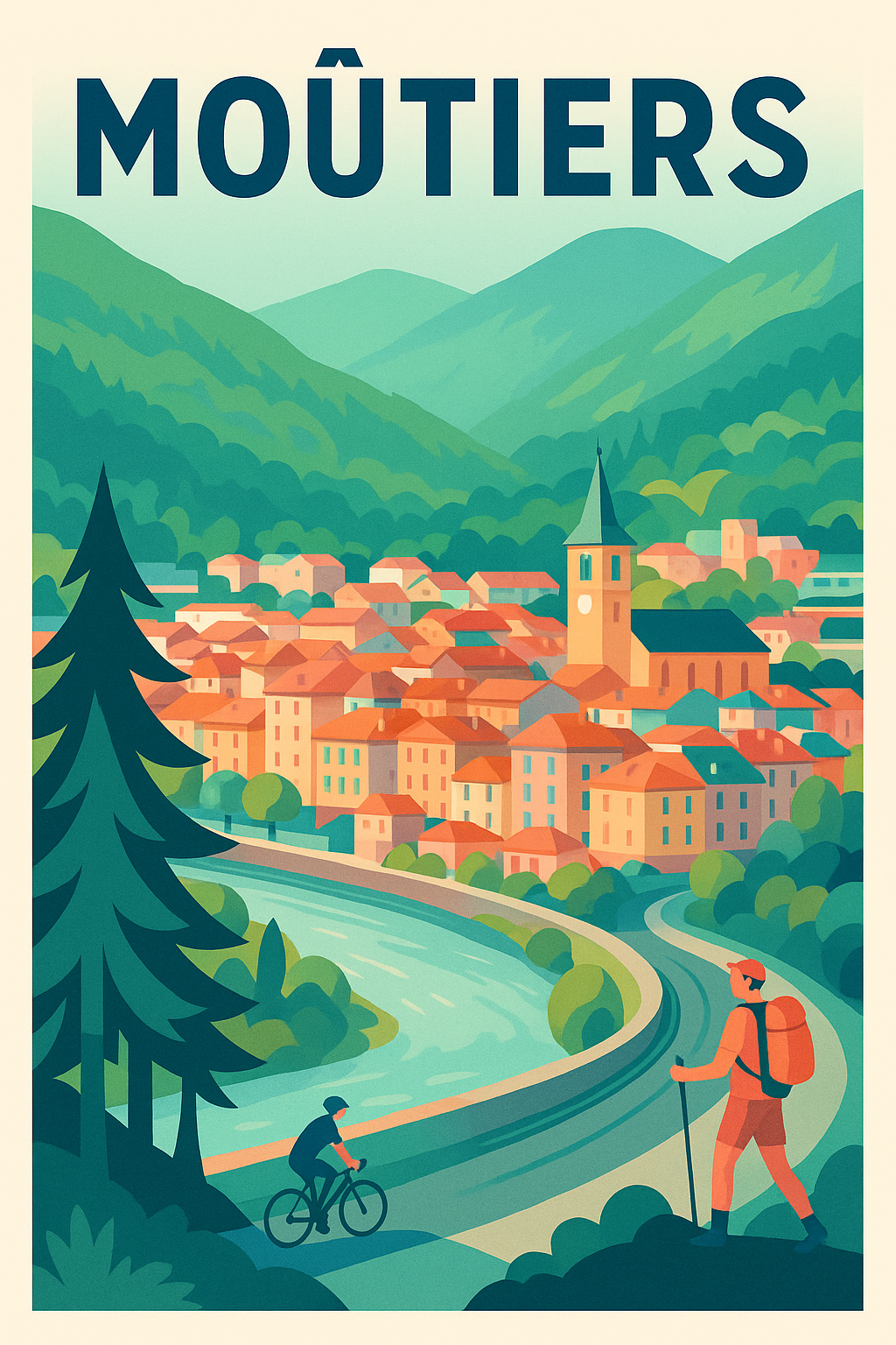 Affiche de Moûtiers - Entre nature et village pittoresque