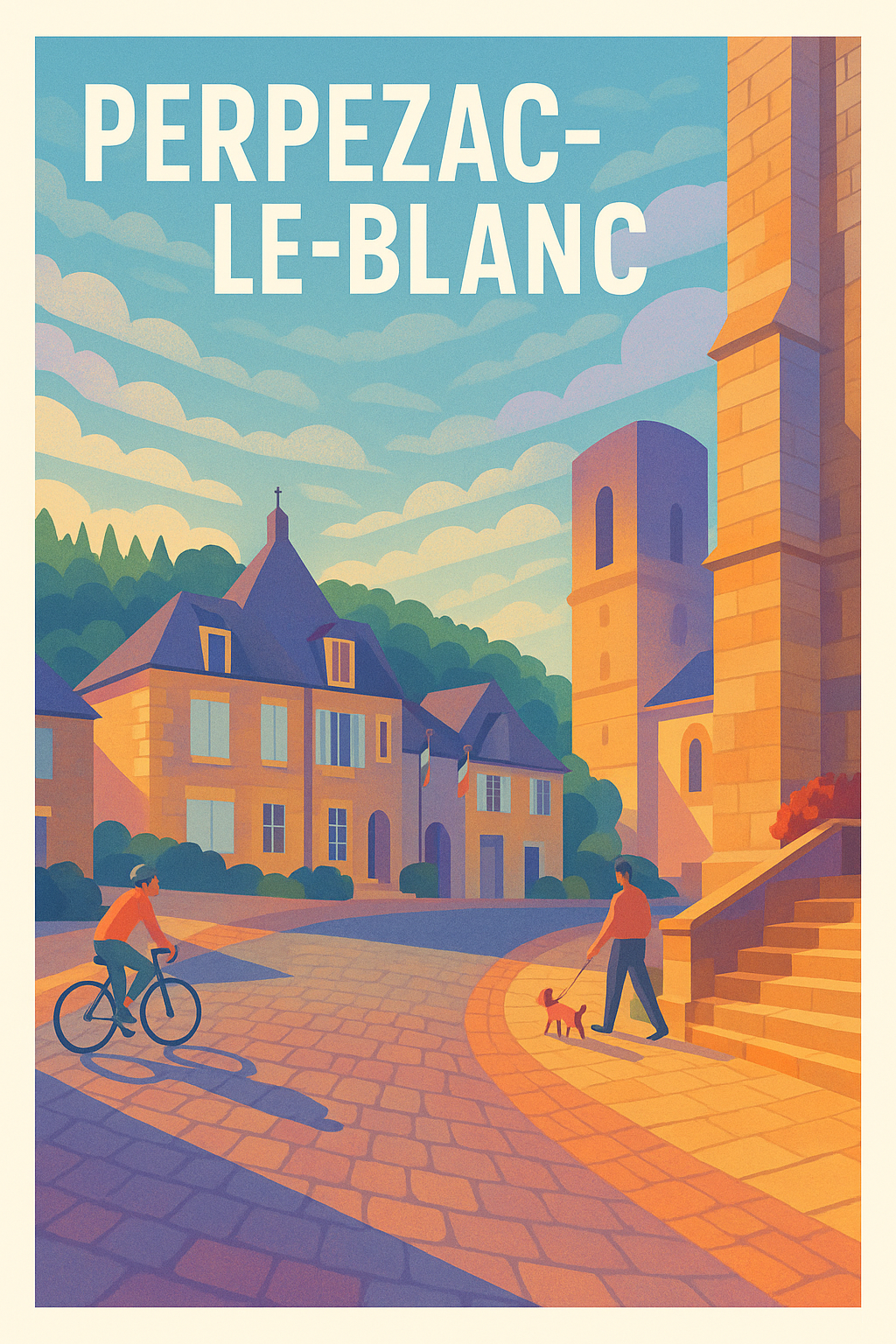 Affiche Perpezac-le-Blanc — Charme et sérénité d'un village authentique · poster d'art de Perpezac-le-Blanc