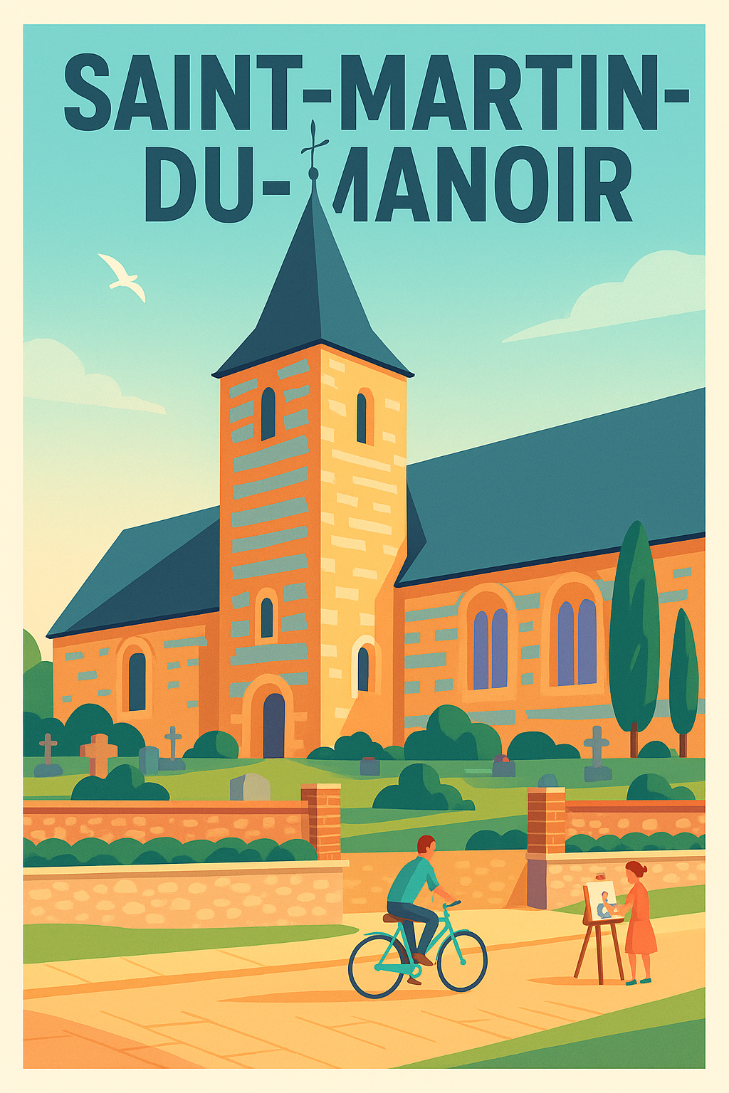 Affiche de Saint-Martin-du-Manoir - Charme paisible et patrimoine local