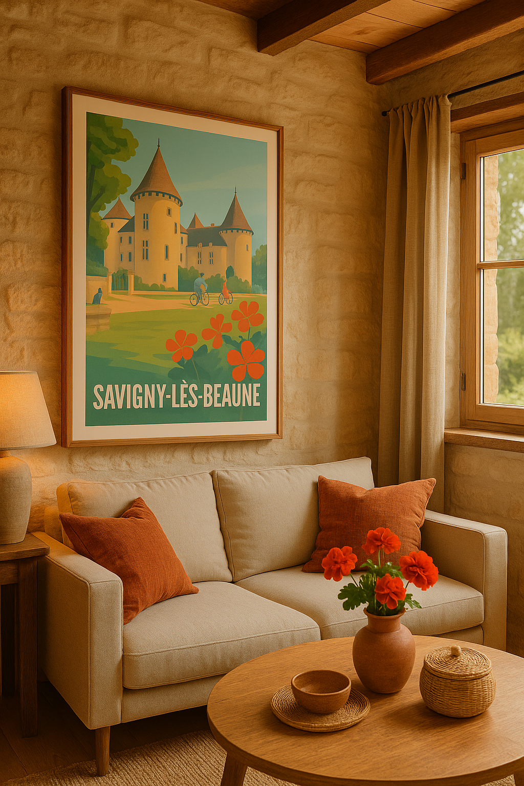 Affiche Savigny-lès-Beaune — Charme et douceur de la Bourgogne · poster d'art de Savigny-lès-Beaune