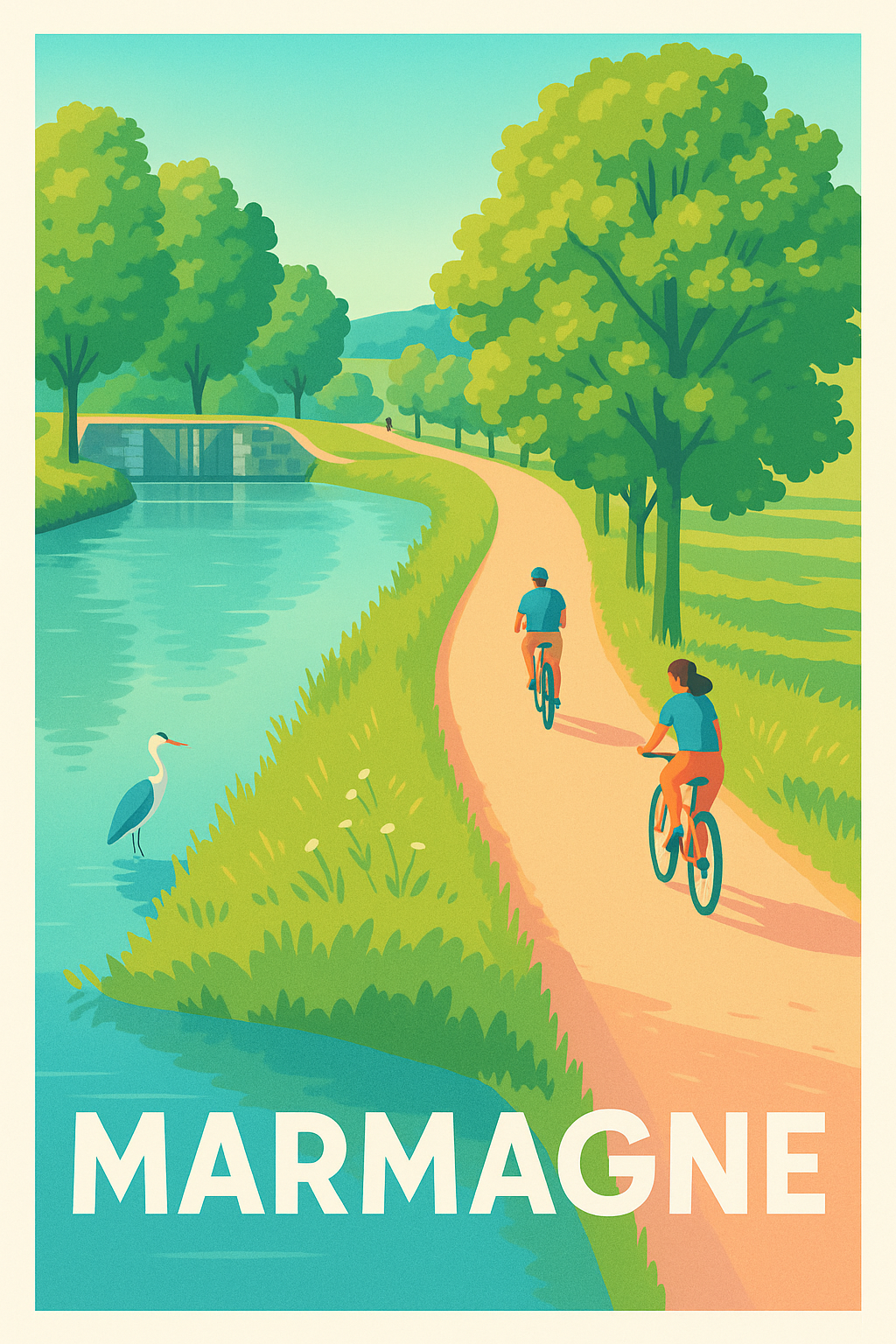 Affiche Marmagne — Balade nature au fil de l'eau · poster d'art de Marmagne