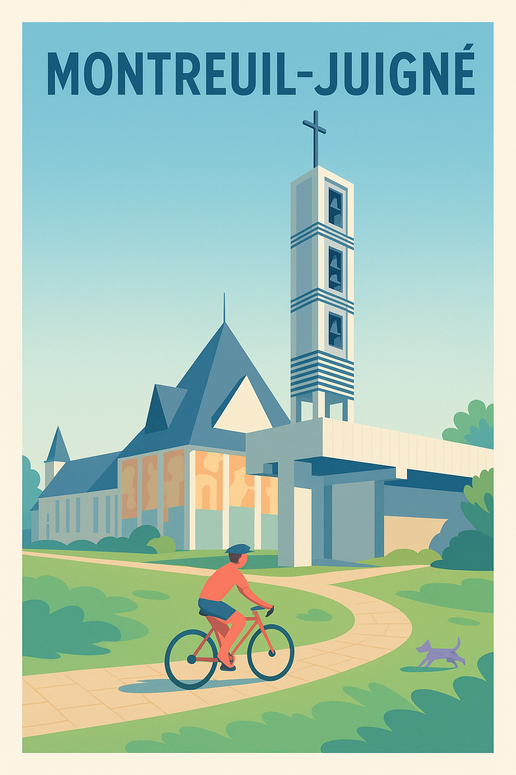 Affiche de Montreuil-Juigné - Harmonie entre nature et architecture moderne