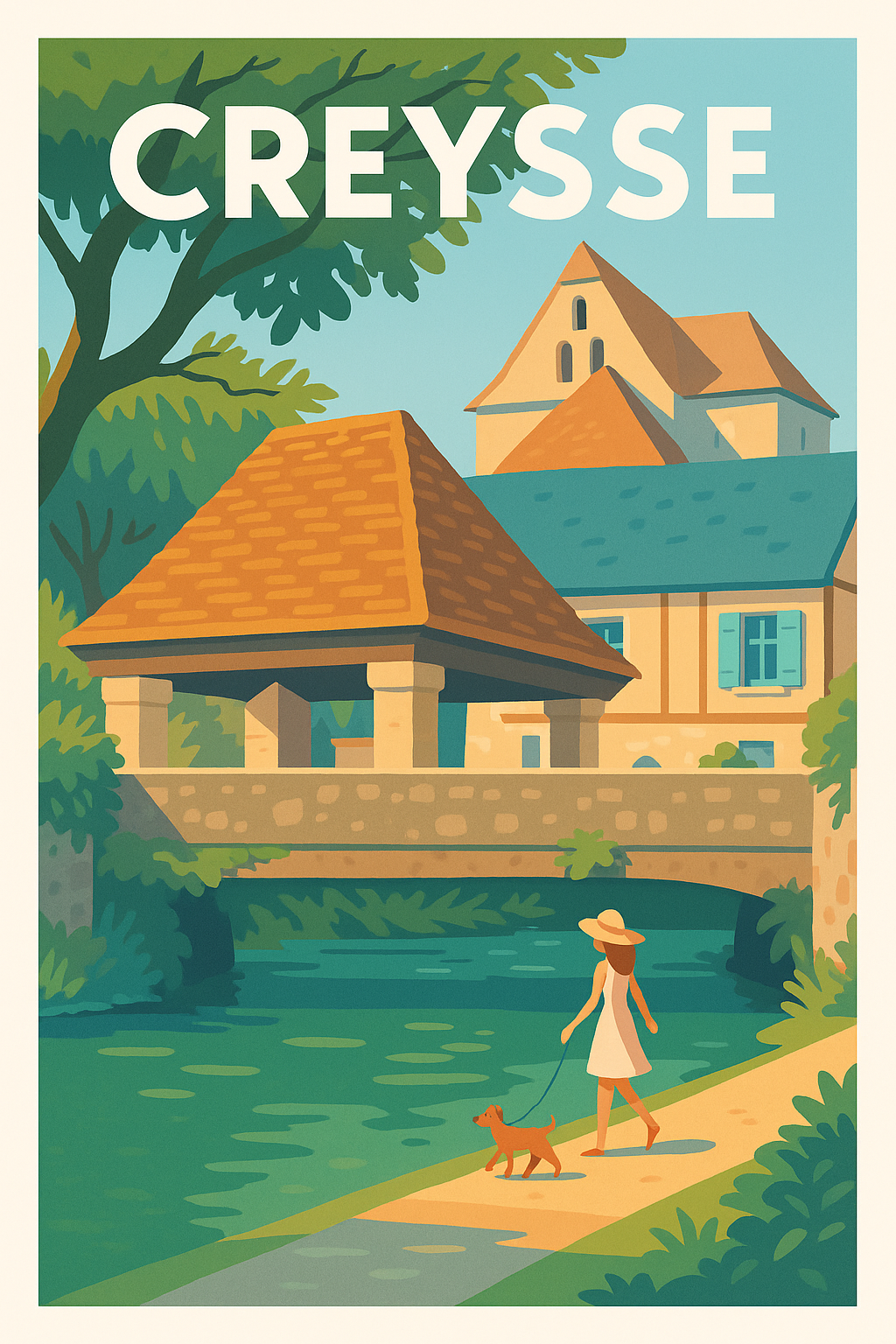 Affiche de Creysse - Promenade paisible au bord de l'eau