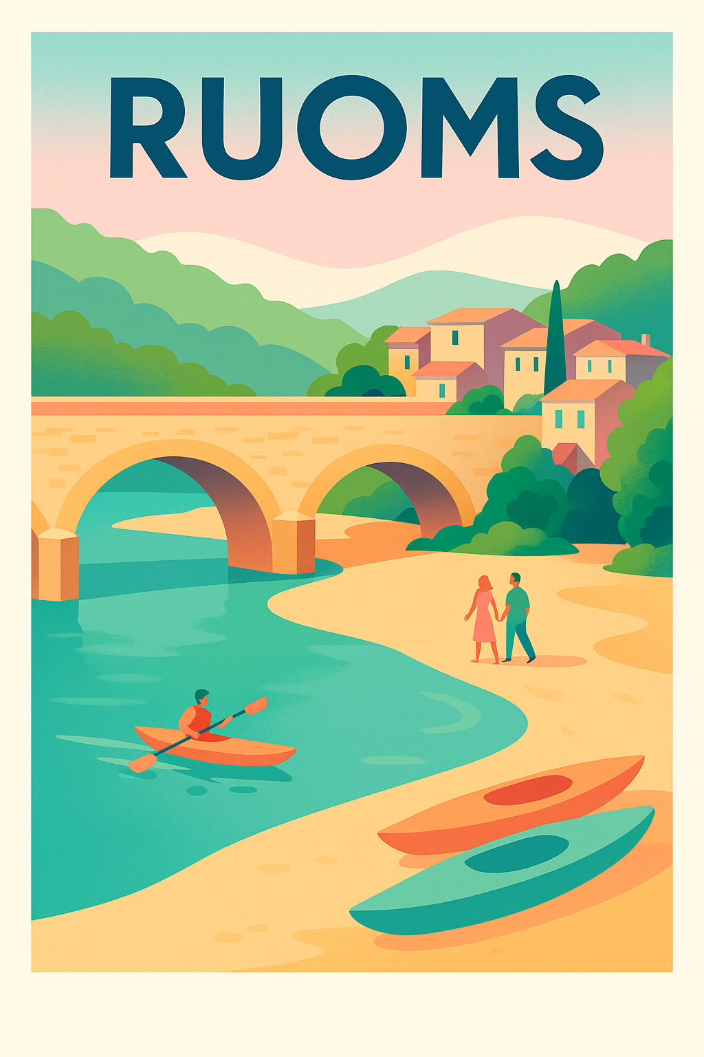 Affiche de Ruoms - Évasion et douceur au bord de l'Ardèche