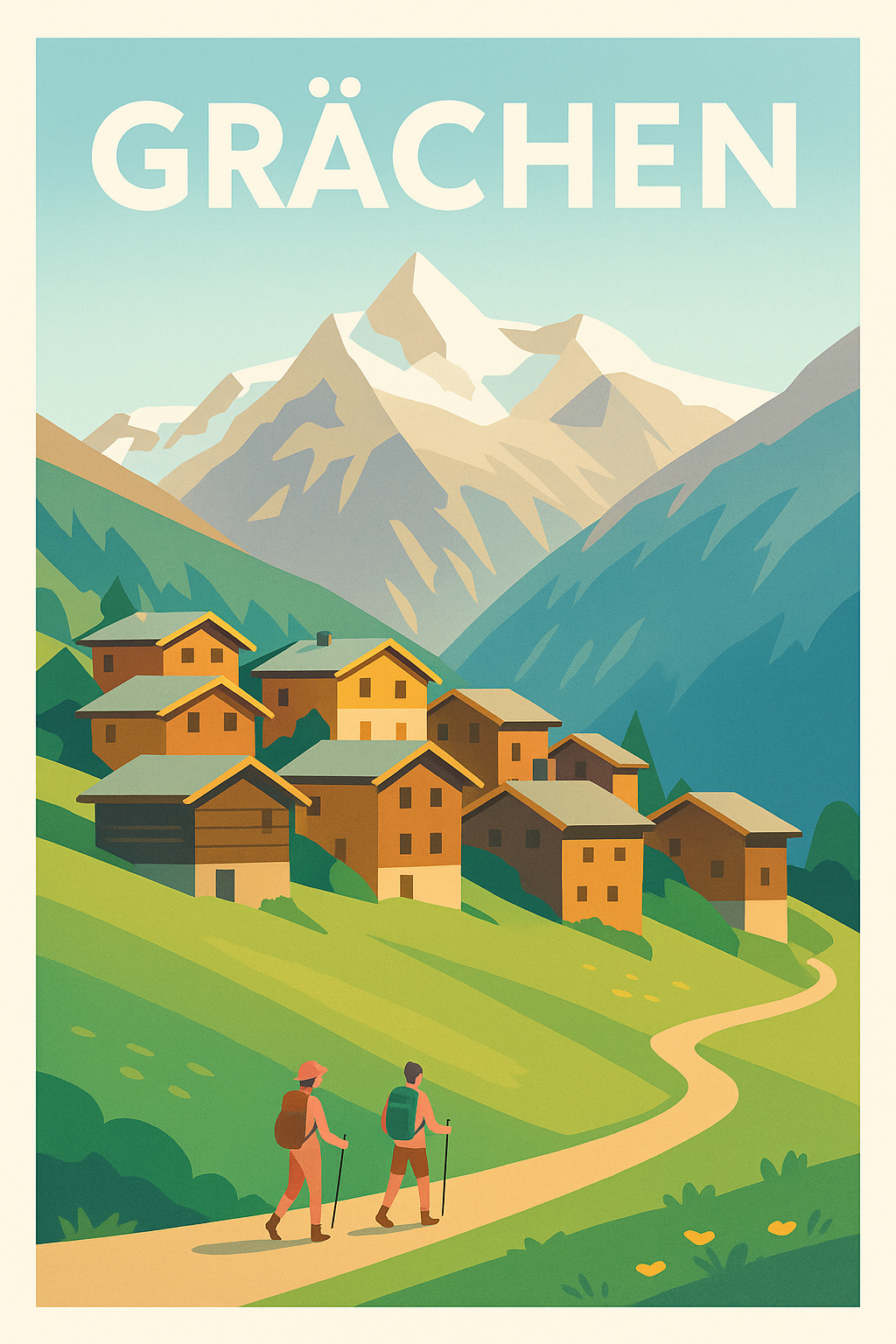 Affiche de Grächen - Escapade alpine entre nature et tradition