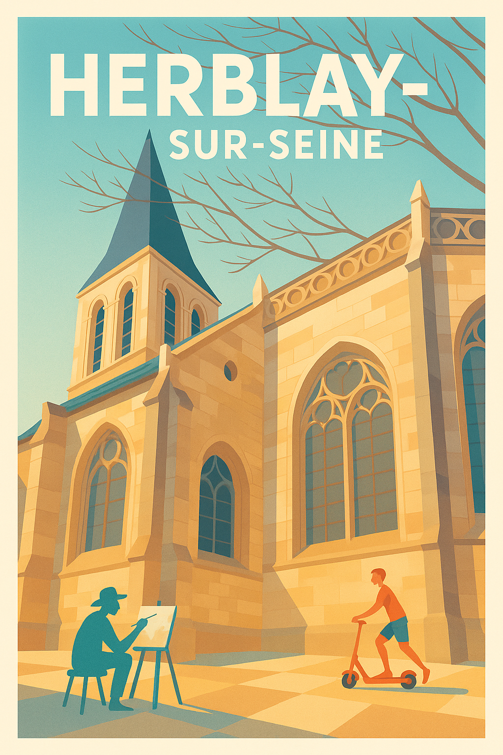 Affiche Herblay-sur-Seine — Charme et sérénité au fil de la Seine · poster d'art de Herblay-sur-Seine