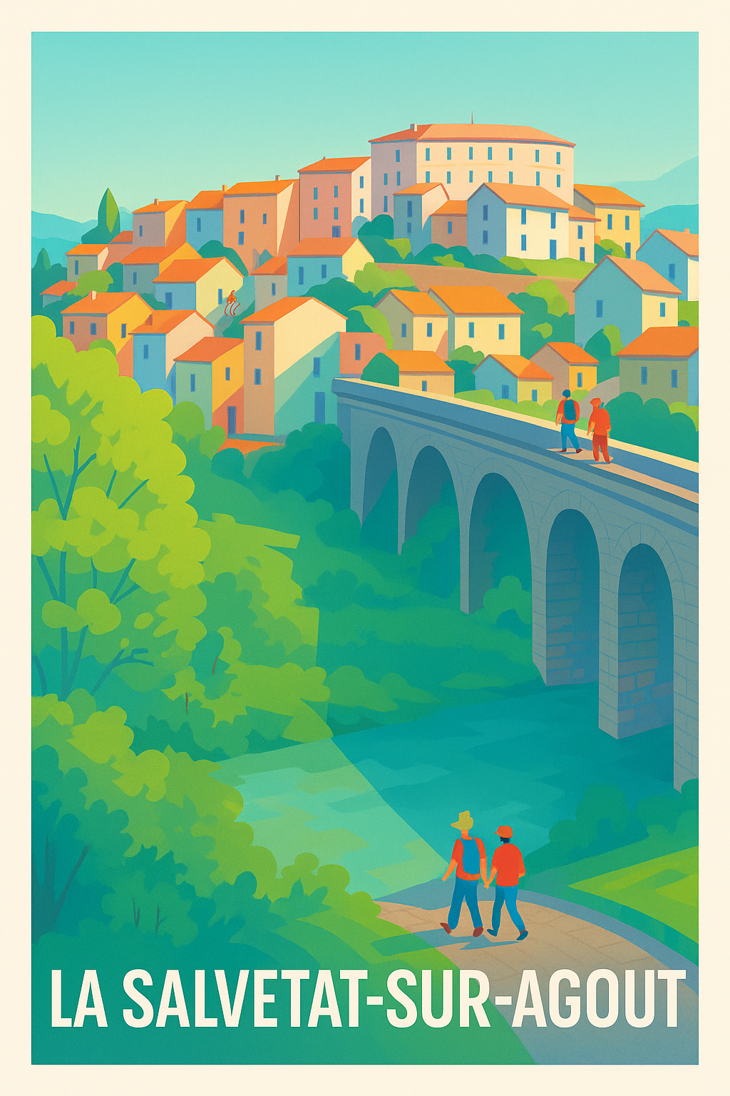 Affiche La Salvetat-sur-Agout — Balade bucolique au cœur de la nature · poster d'art de La Salvetat-sur-Agout