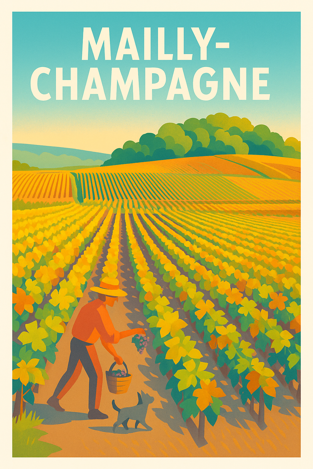 Affiche de Mailly-Champagne - L'art de la vigne et de la récolte en plein cœur de la Champagne