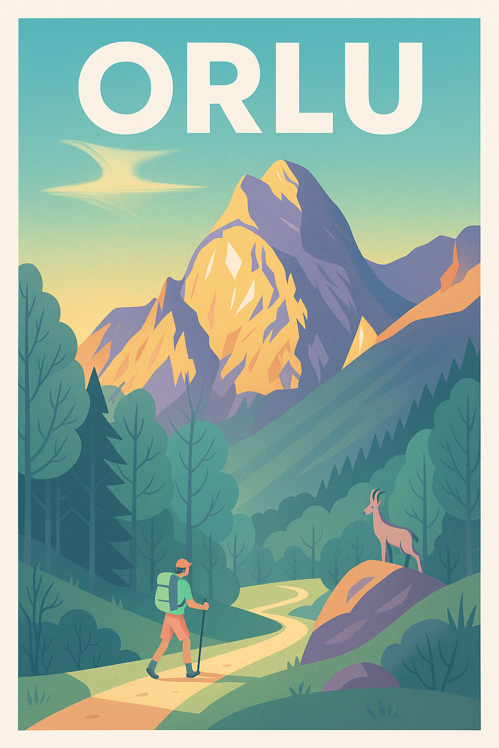 Affiche Orlu — Escapade nature au cœur des montagnes · poster d'art de Orlu