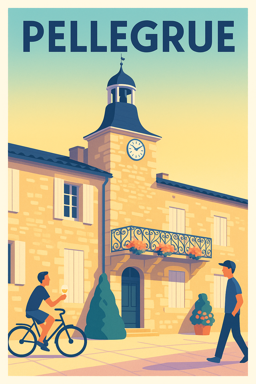 Affiche de Pellegrue - L'élégance tranquille d'un village bordelais