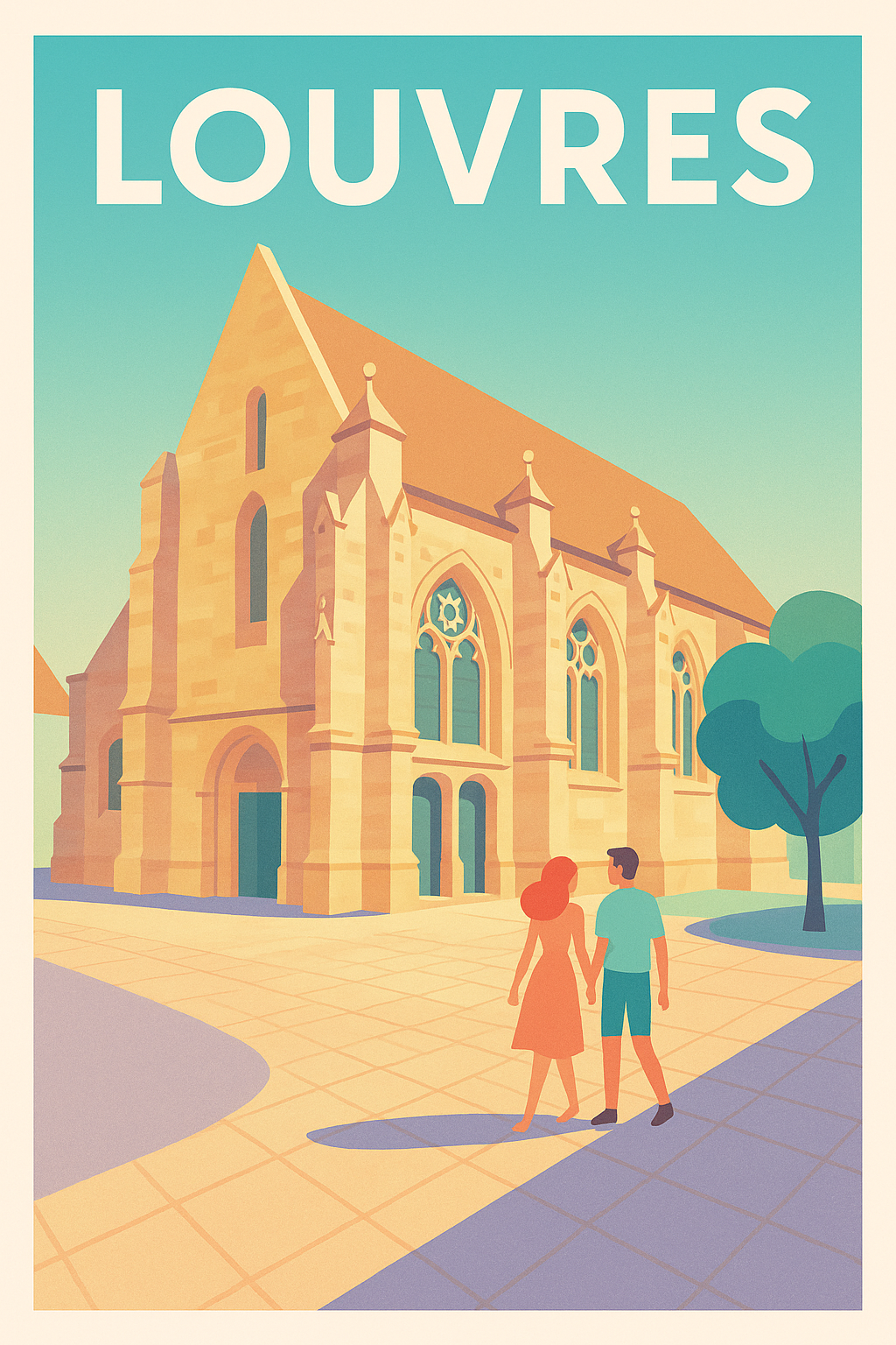 Affiche de Louvres - Charme historique et douceur de vivre