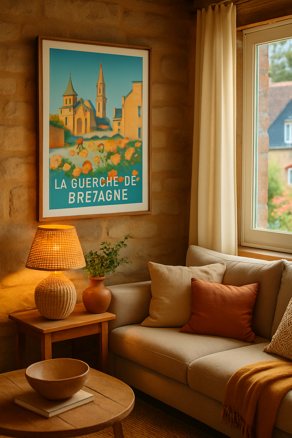 Mise en situation Affiche de La Guerche-de-Bretagne - Charme et Douceur Bretonne