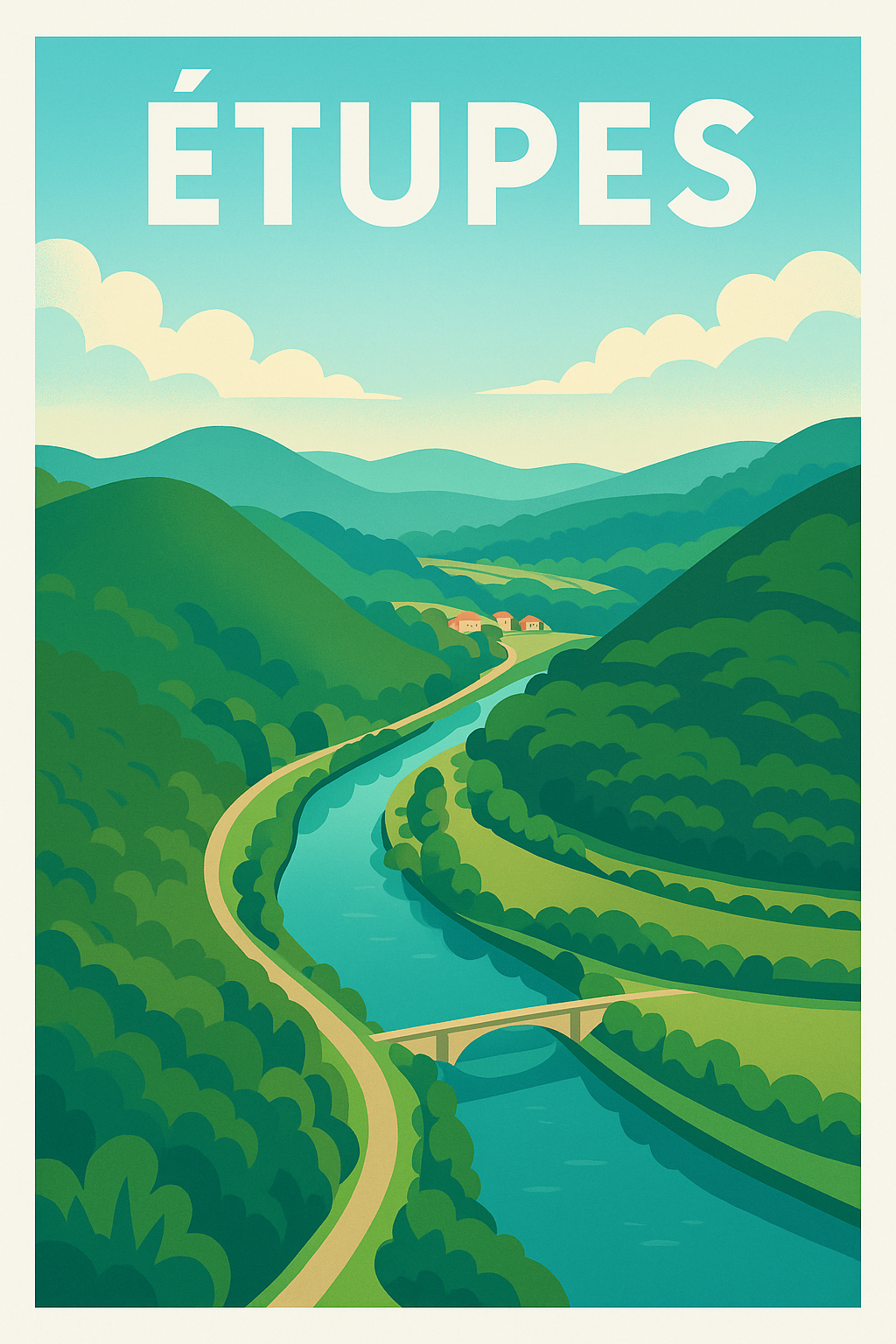 Affiche de Étupes - Charme naturel et paysages apaisants