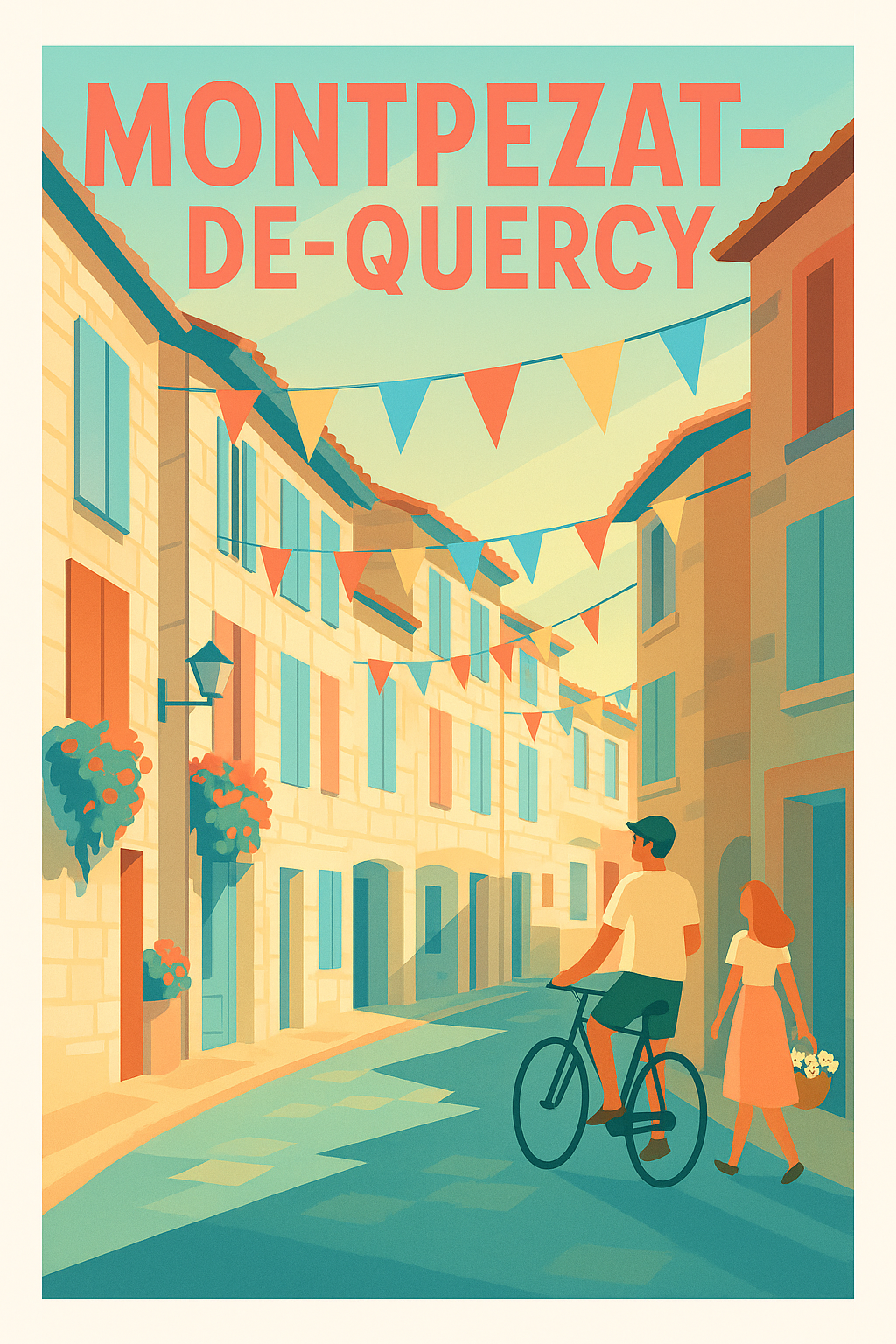 Affiche de Montpezat-de-Quercy - Charme et douceur d'une ruelle ensoleillée
