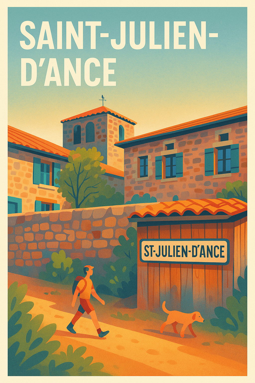 Affiche Saint-Julien-d'Ance — Échappée bucolique dans la paisible vallée · poster d'art de Saint-Julien-d'Ance