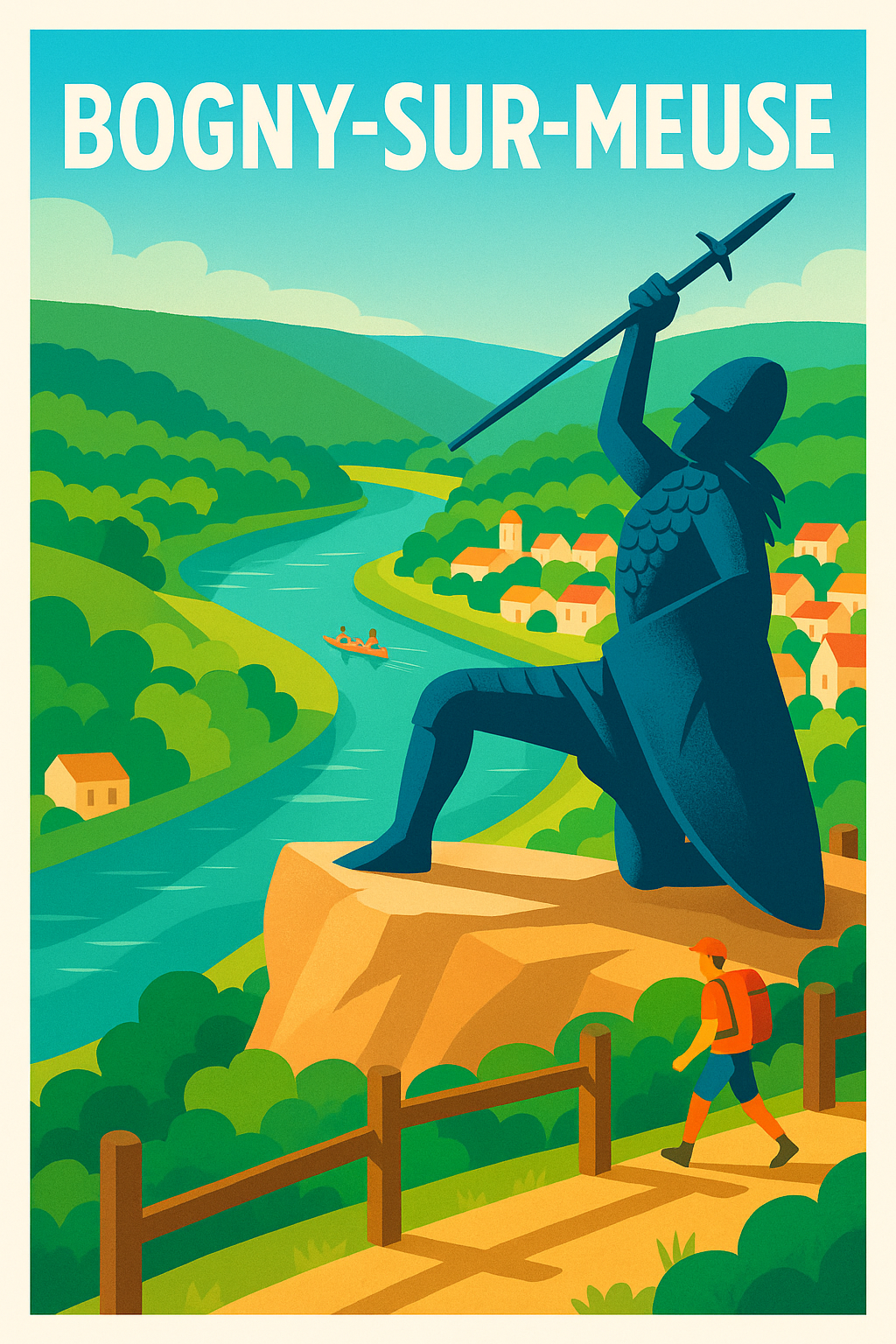 Affiche de Bogny-sur-Meuse - Le Géant de la Meuse et ses paysages enchanteurs
