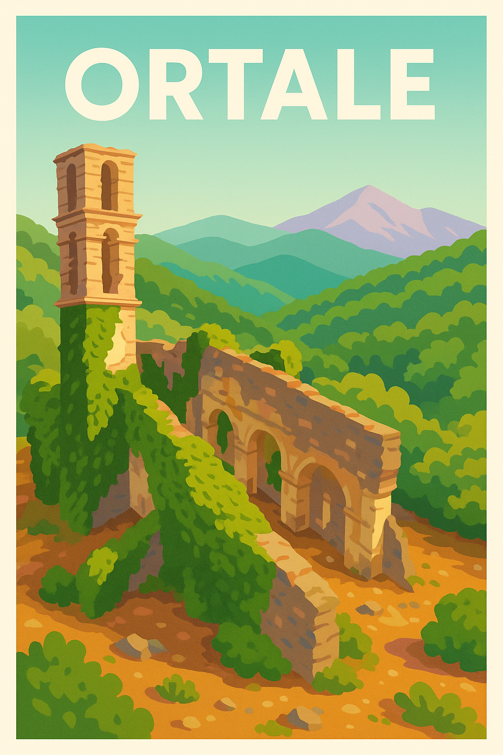 Affiche Corte — Charme historique au cœur de la nature corse · poster d'art de Corte