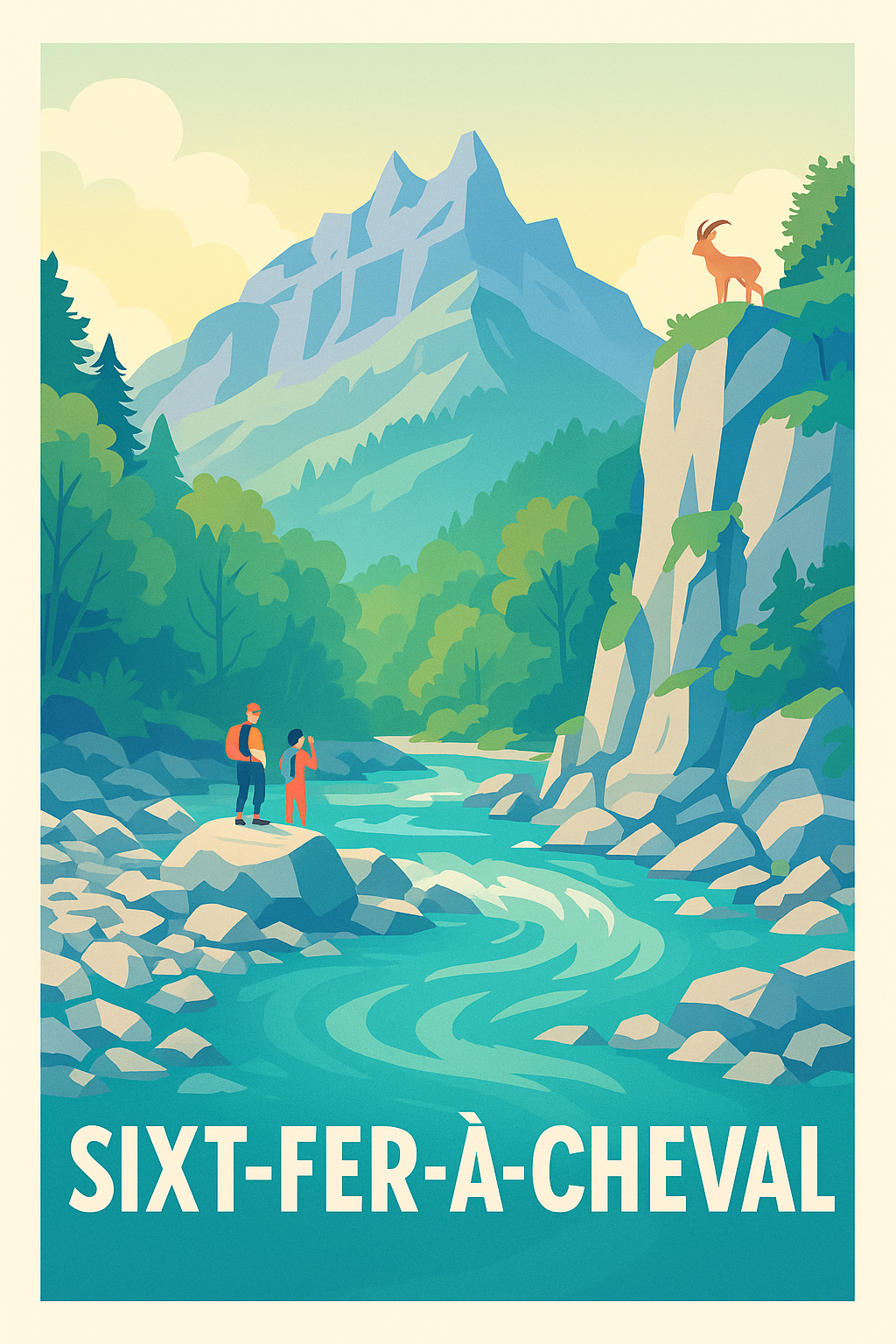Affiche Sixt-Fer-à-Cheval — Escapade Nature au Cœur des Montagnes · poster d'art de Sixt-Fer-à-Cheval