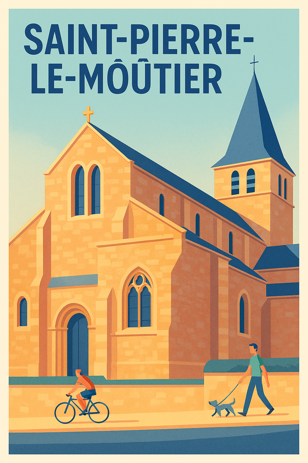 Affiche de Saint-Pierre-le-Moûtier - Charme et sérénité architecturale