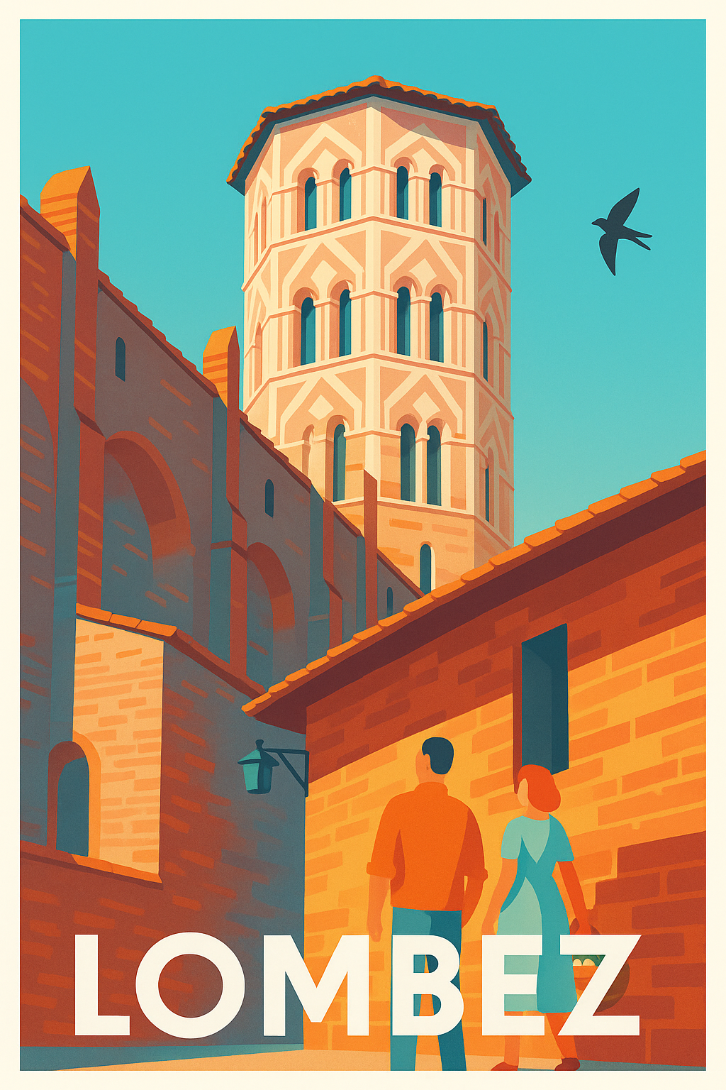 Affiche Lombez — Charme et histoire sous le ciel du Sud-Ouest · poster d'art de Lombez