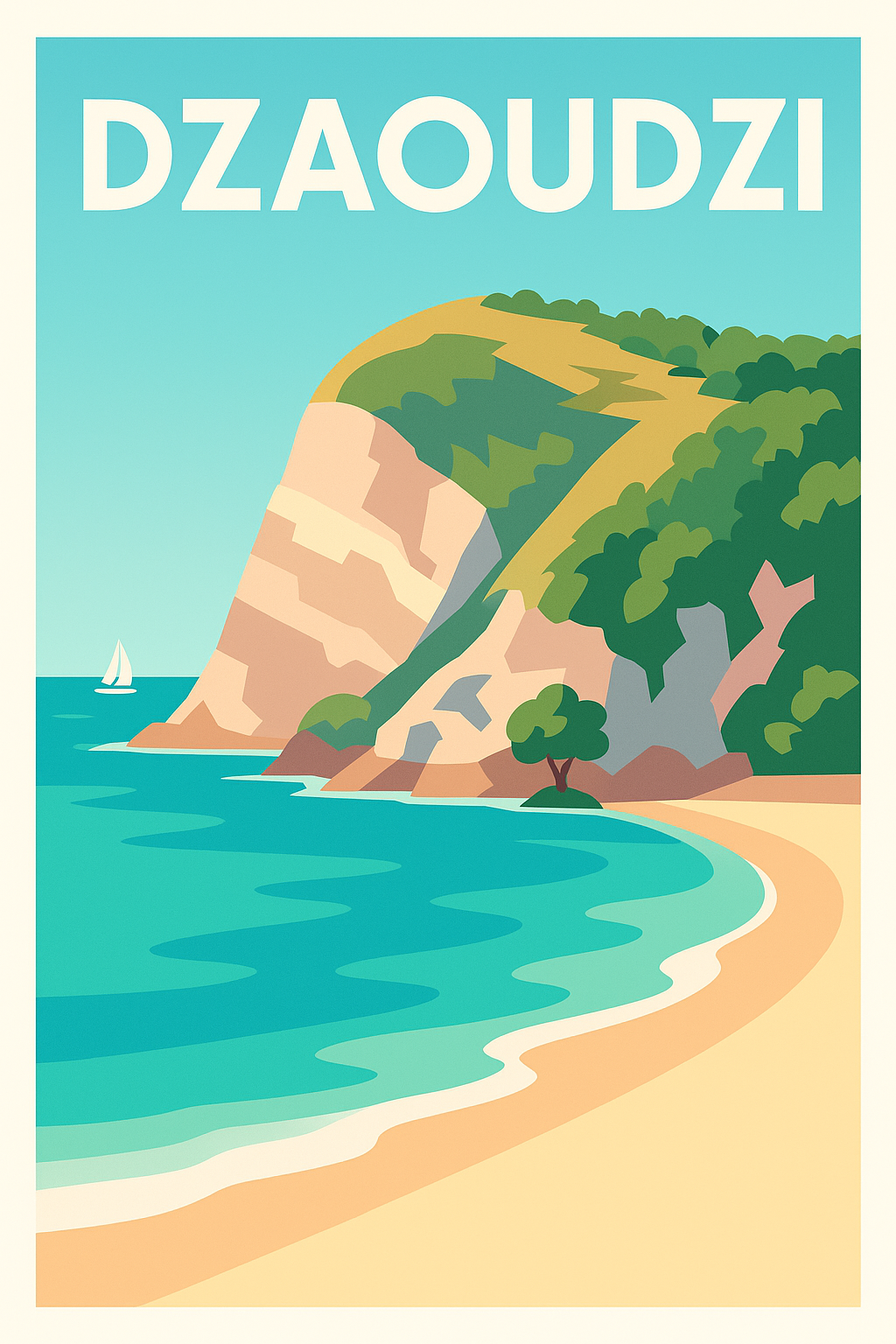 Affiche de Dzaoudzi - Évasion et nature préservée