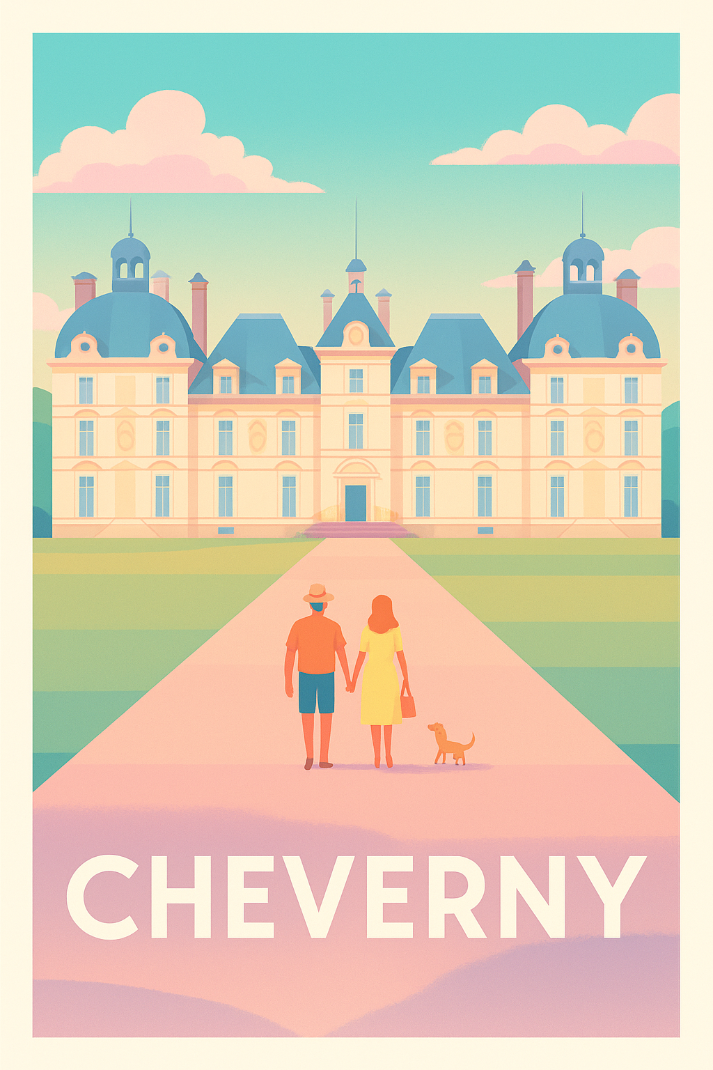 Affiche Cheverny — Promenade romantique au château emblématique · poster d'art de Cheverny