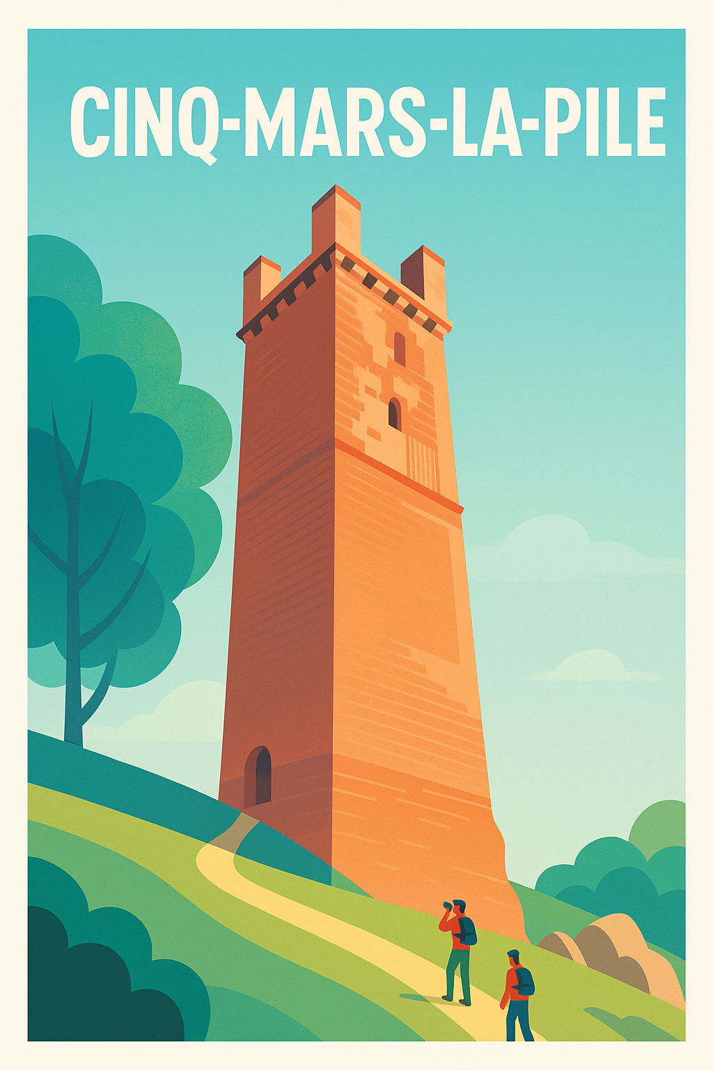 Affiche de Cinq-Mars-la-Pile - La tour emblématique au coeur de la nature