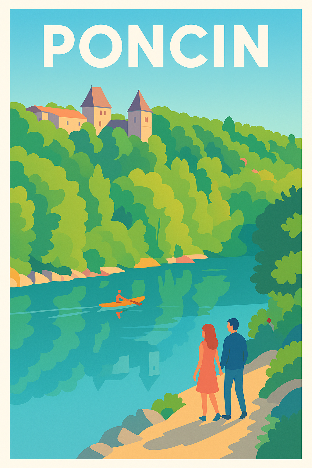 Affiche de Poncin - Évasion romantique au bord de l'eau