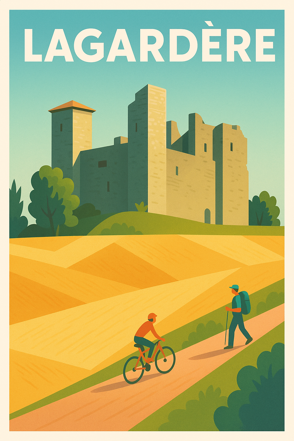 Affiche Lagardère — Charme médiéval et nature préservée · poster d'art de Lagardère