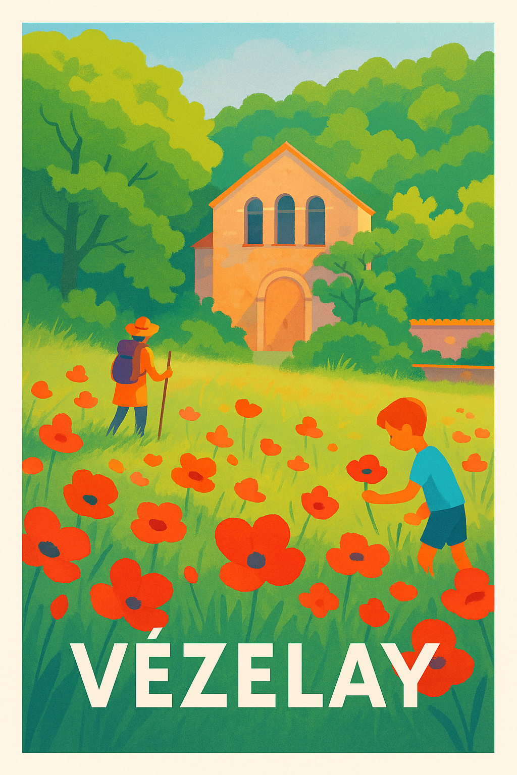 Affiche Vézelay — Poésie et nature en pleine floraison · poster d'art de Vézelay