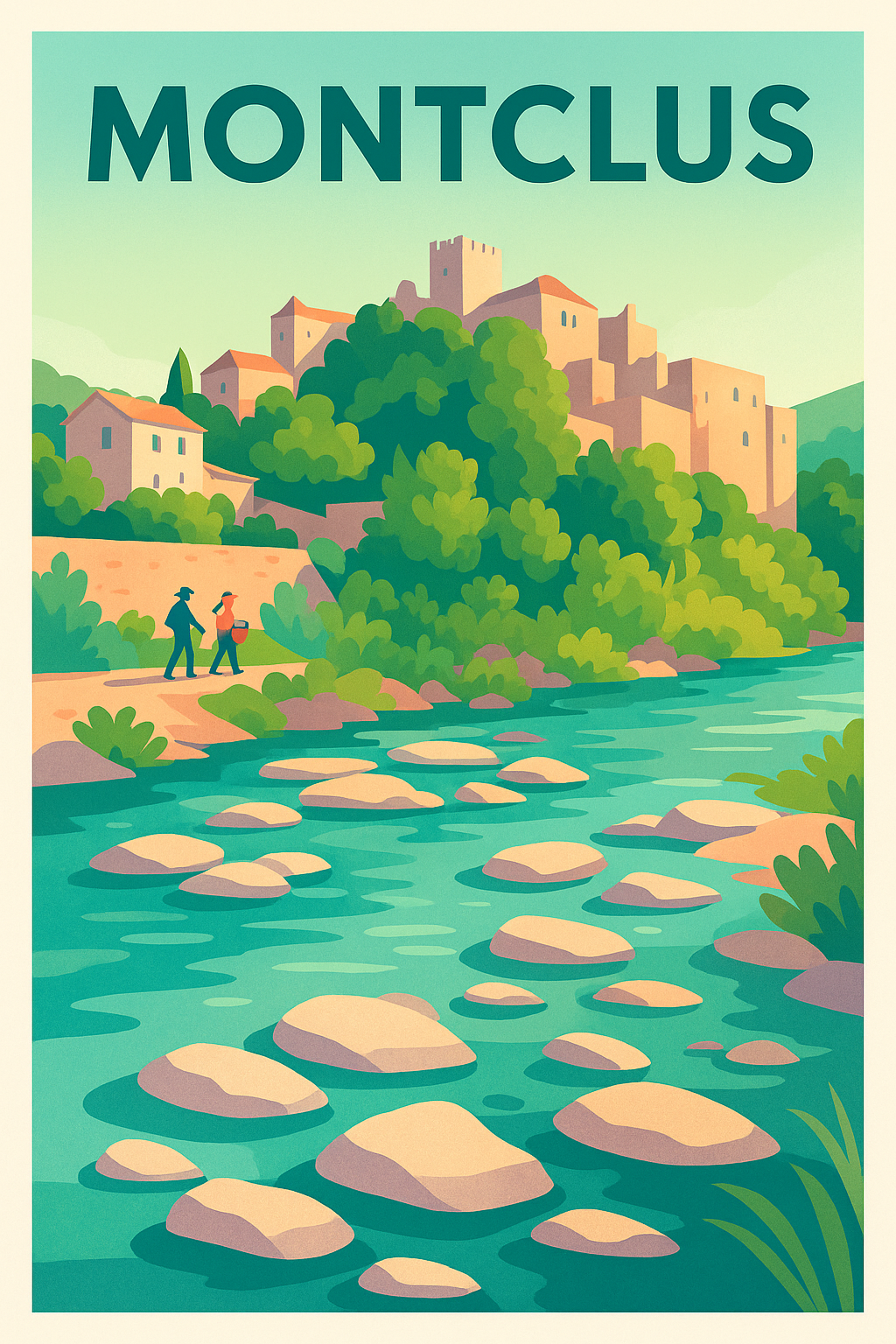Affiche Montclus — Évasion au cœur de la nature et du patrimoine · poster d'art de Montclus